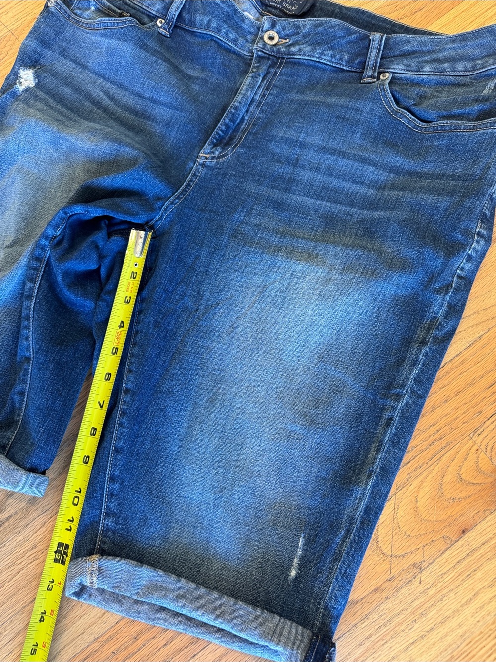 Lucky Brand Rolled Hem Dark Blue Denim Women's Long Shorts Size: 20W - Picture 9 of 10